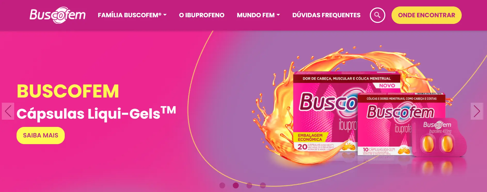 Screenshot image from Buscofem's new website.