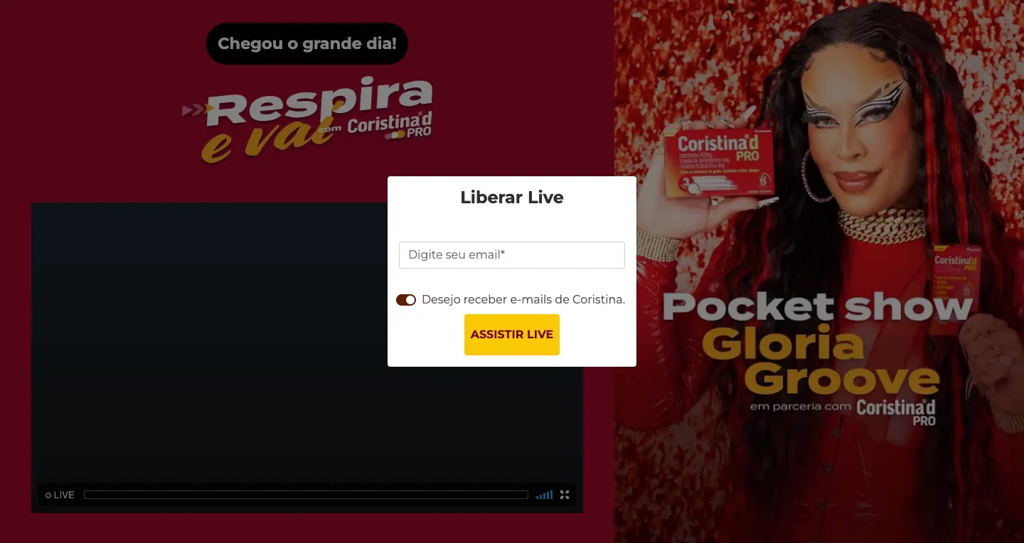 Live page screenshot of Coristina.