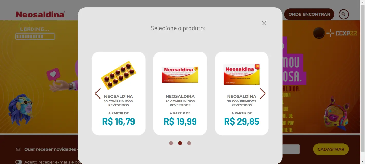 Screenshot image of popup to find product prices at the pharmacy (GetPrice).